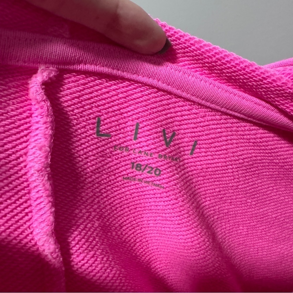 LIVI Lane Bryant Breast Cancer Ribbon Hoodie Pullover 18/20 Pink - Picture 6 of 7